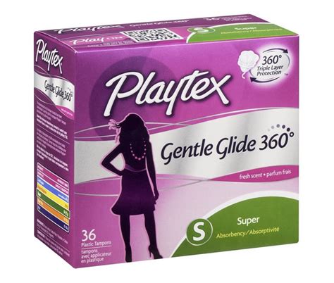 Playtex Gentle Glide 360 Tampons, Super Absorbency, Fresh Scent 36 ...