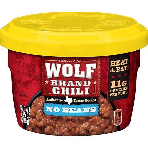 Amazon.com : Wolf Brand Chili No Beans, Microwavable Bowls, 7.25 oz ...