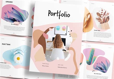 Free Download Minimal Pink Portfolio Layout Template - Unsell.Design