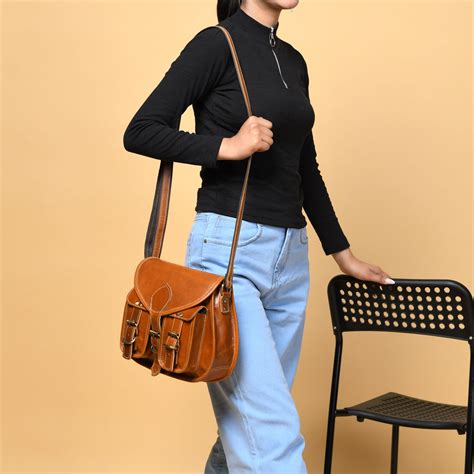 Crossbody 2-Pocket Leather Sling For Women — MaheTri