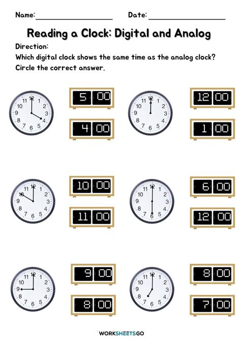 Time Reading Worksheet 的图像结果