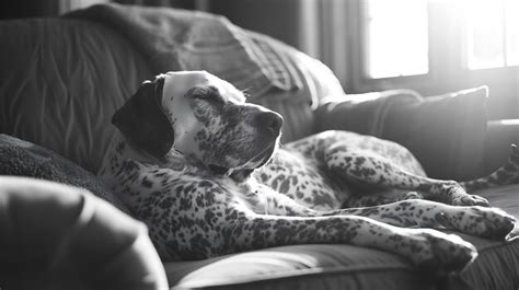 Photo of a serene dog lounging on a plush couch | Premium AI-generated ...