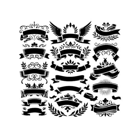 Cintas vintage em branco conjunto insígnia bandeira fita bandeira ...