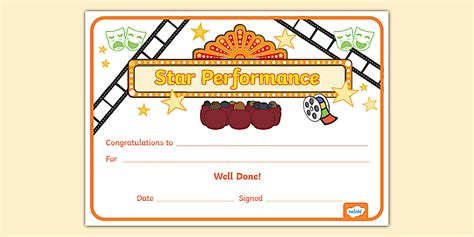 Star Performance Certificate