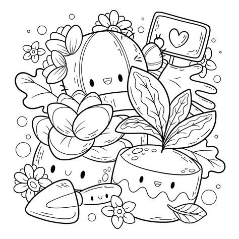 Kawaii Cute Coloring Pages - MIT Printable