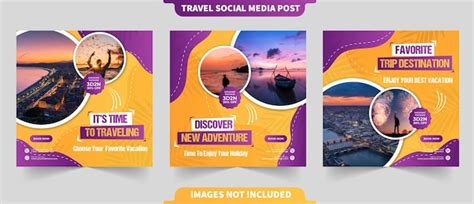Urlaubsreisen für Instagram-Posts und Social-Media-Sammelbanner für ...