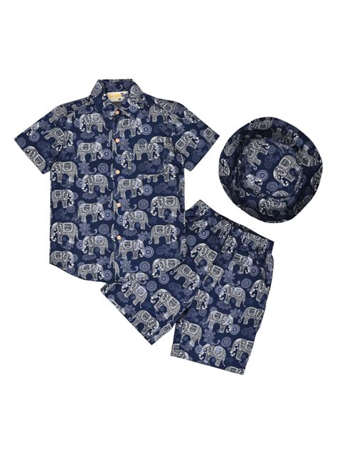 Blue Elephant Printed Co-ord Set – Tumble Toss