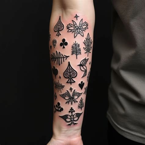Patchwork of Traditional Motifs: A Blackwork Forearm Tattoo Collection ...