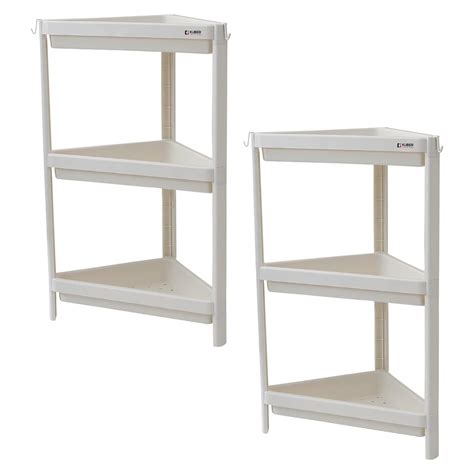 Kuber Industries PP Storage Shelf (Triangle)- 1743-Pack of 2-White ...