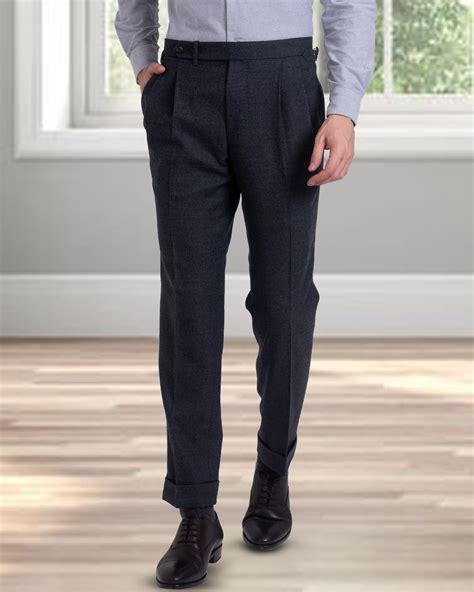 Pleated Dugdale Dark Grey Wool Flannel Dress Pant – Luxire Custom Clothing