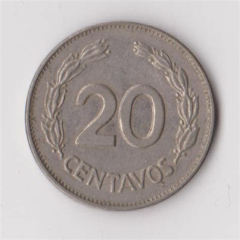 EKVADORAS 20 CENTAVOS 1966 KM # 77.1c VF | Ekvadoro monetos | Monetos ...