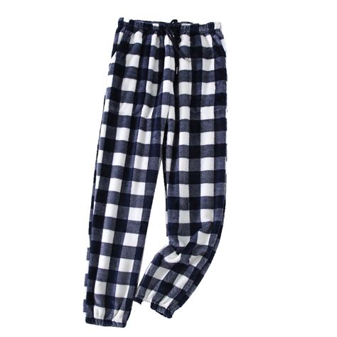 hotojiny Plush Fuzzy Pajama Pants Womens Plaid Drawstring Comfy ...