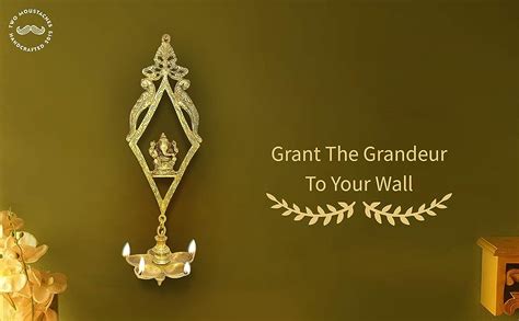 Buy Two Moustaches Ethnic Indian Design Ganesha Wall Hanging 5 Oil Wick ...