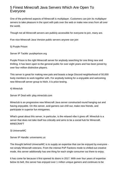 Image result for Minecraft Java Servers to Join