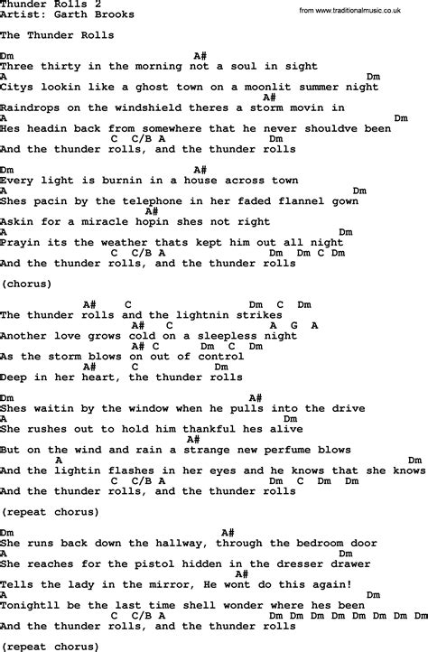 Thunder Rolls 2, by Garth Brooks - lyrics and chords