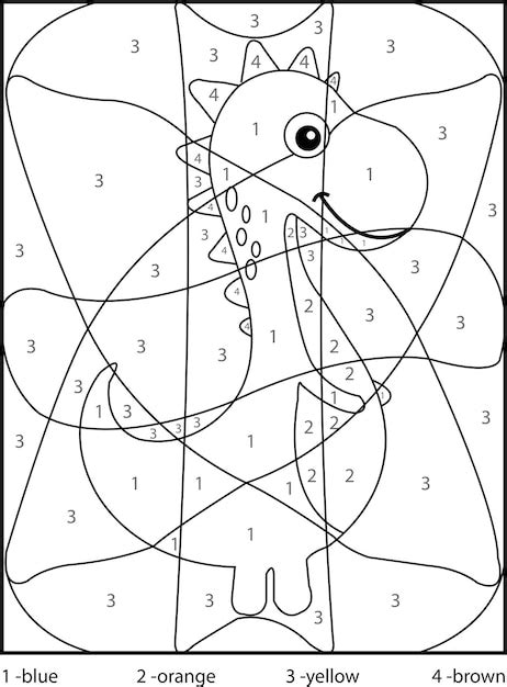 Color by numbers for kids | Premium Vector