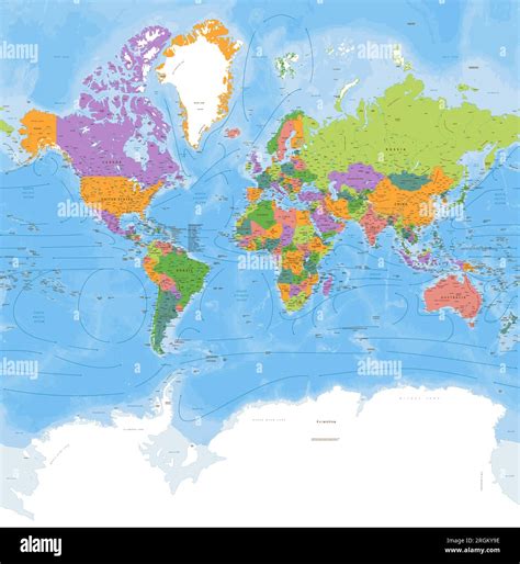 Vector Mercator Projection World Map 的图像结果