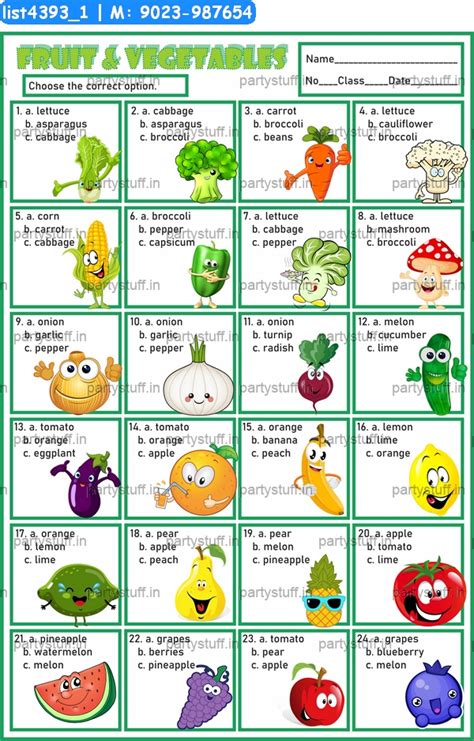 Identify Fruits Vegetables Paper Games in Fruits Vegetables theme