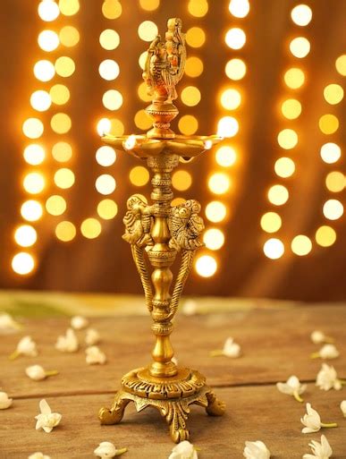 Shop Jaypore Golden Brass Diya_candle stand for Home Online 39728877