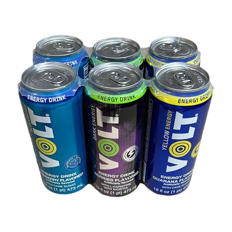 Amazon.com : VOLT Energy Drink (16 fl. oz. 6 - pack, Assorted Blueberry ...