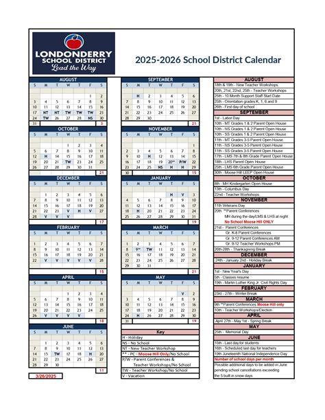 Londonderry School District NH Calendar 25-26 Revised [pdf] - EduCounty