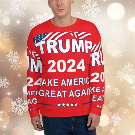 Trump Christmas Sweater, Trump 2024 Make America Great Again Unisex ...