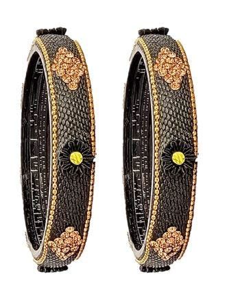 Buy Oneness Sunflower Texture Design Glass Bangles/Kada/Chudiyan Set ...