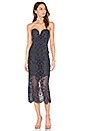 Shona Joy Bustier Midi Dress in Navy | REVOLVE