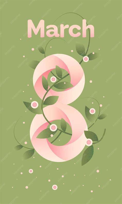 Premium Vector | Poster design until march 8. a pink number 8 with a ...