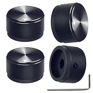mxuteuk 4pcs Black Aluminum Alloy Potentiometer Control knurled Knob ...