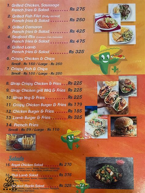 Cactus Grill Menu With Prices