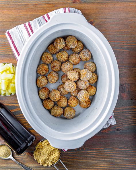 Crockpot Pineapple BBQ Meatballs - CheekyKitchen