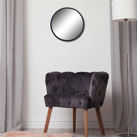 Black Decorative Hook Metal Wall Hanging Mirror | Black Finish – Metalsmith