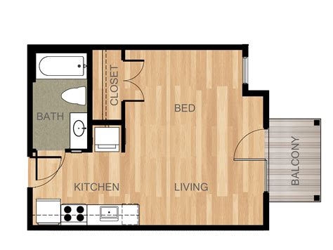 Studio Type Apartment Floor Plan With Dimensions | Viewfloor.co