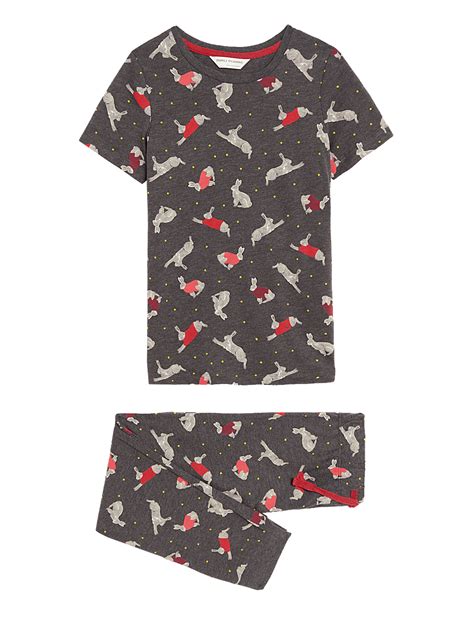 Buy Cotton Rich Rabbit Print Pyjamas at Marks & Spencer