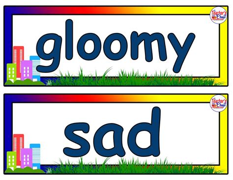 SYNONYMS FLASH CARDS - The Teachers Craft PH