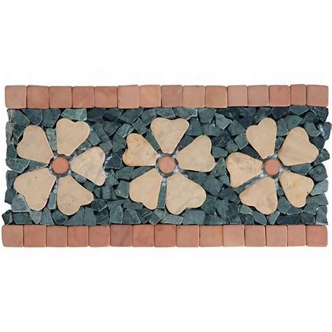 Medallions Murals And Borders Tiles - RGJ 3 Flowers Borders Tiles ...