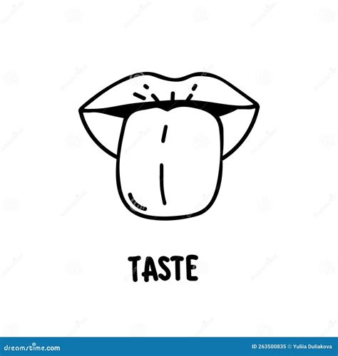 Taste Scheme Concept. Vector Flat Modern Color Illustration. Tongue with Lips. Mouth Tasty Sense ...