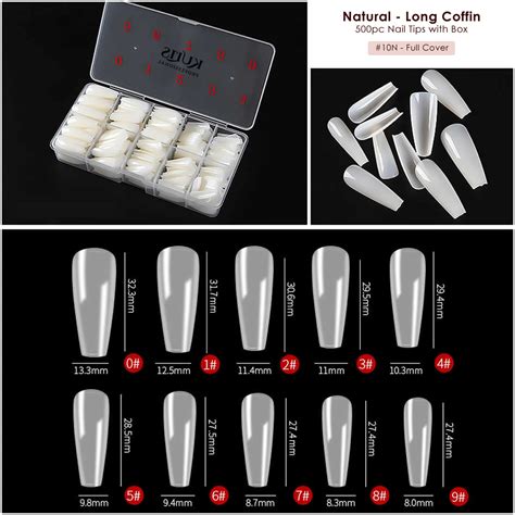 Kulis - Natural Nail Extension Tips - Long Coffin - 10N – Kulis ...