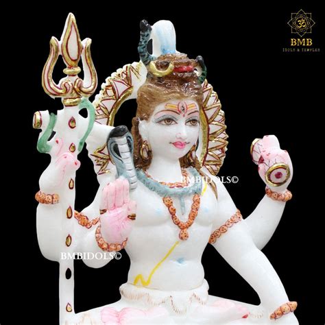 Small Four Hands Marble Shiva Statue in 9inches for Home Temples – BMBIDOLS