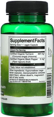Swanson Turmeric & Black Pepper, 60 Veggie Capsules Price in India ...