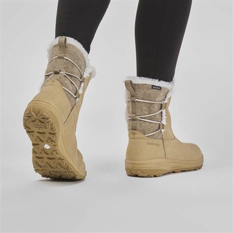 Botas de senderismo nieve SH500 cuero cálidas impermeables para Mujer ...