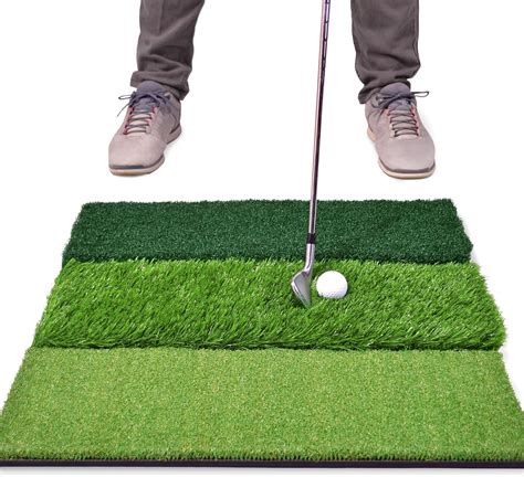 GoSports Tri-Turf XL Golf Practice Hitting Mat - Huge 24 Inch x 24 Inch ...