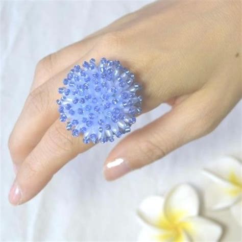beads イソギンチャクリング clear blue | kashi