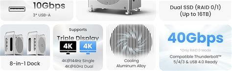 ACASIS Mac mini M4 Workstation: 8-in-1 Dual SSD 40Gbps Dock for Mac ...