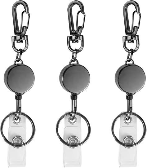 Amazon.com : 3 Pack Retractable Keychain, Retractable Badge Holder ...