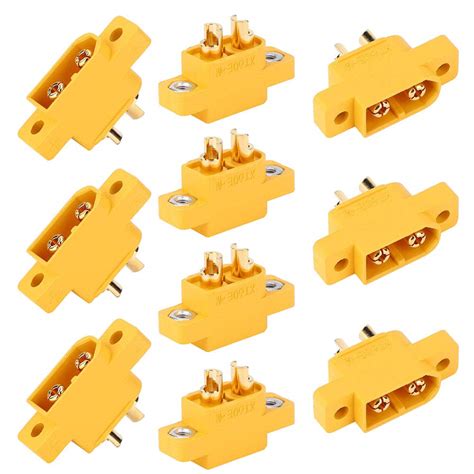 Amass 10 Pcs XT60E-M Mountable XT60 Male Plug Connector for RC Models ...