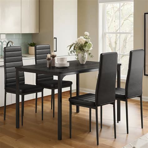 Elegant Black Kitchen Table Chair Set for Modern Dining Spaces