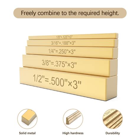 Brass Height Gauges Set, Saw Height Gauge-5 Piece Laser-engraved Size ...