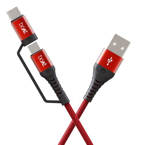boAt Deuce USB 300 2-in-1 Type-C & Micro USB Cable